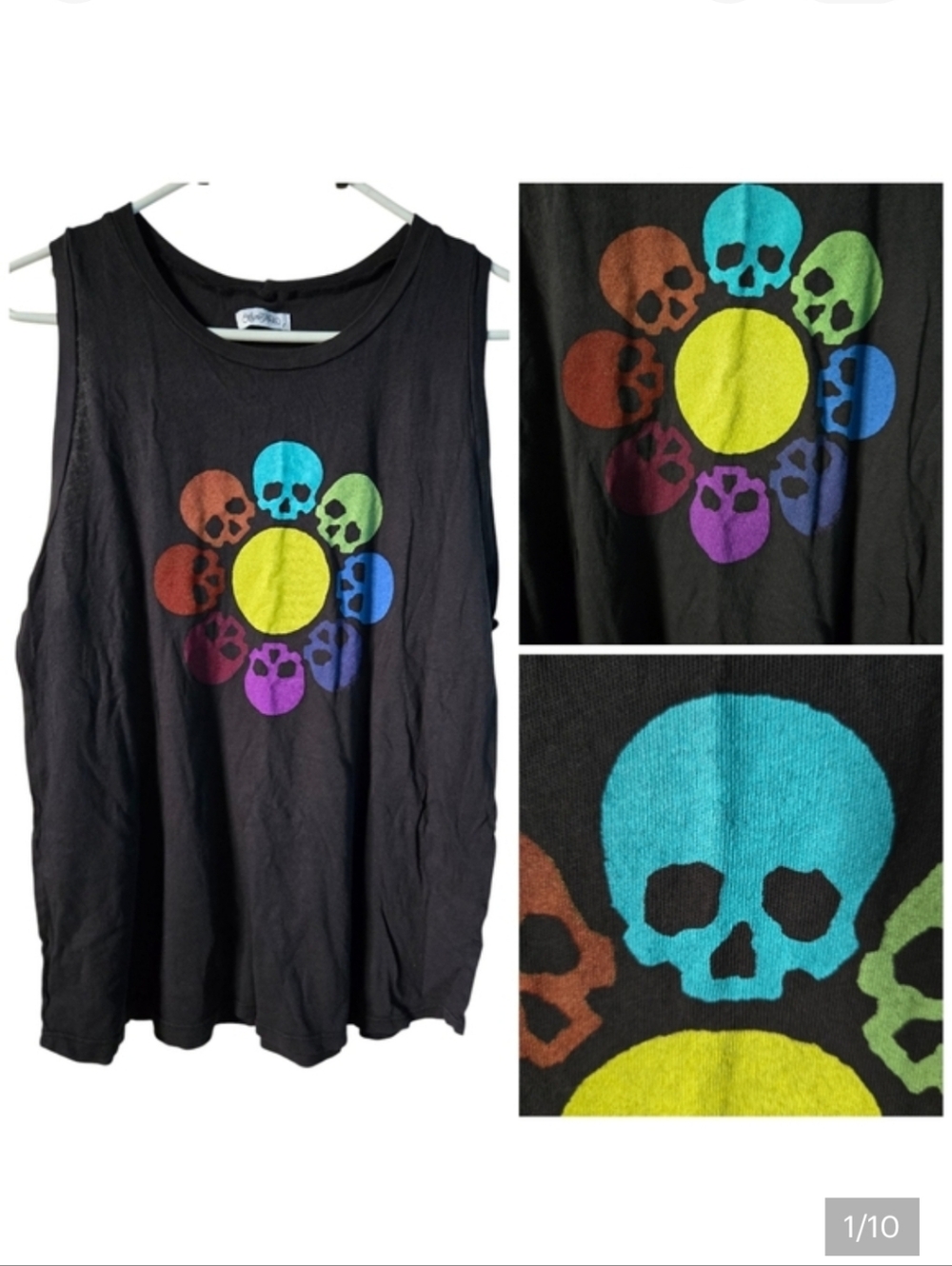 Lauren Moshi Circle Skull tank top